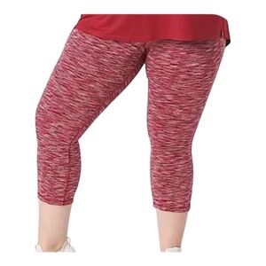 NEW LIVI High-Rise LIVI Soft Capri Legging With Pockets Red Heather Size 22/24